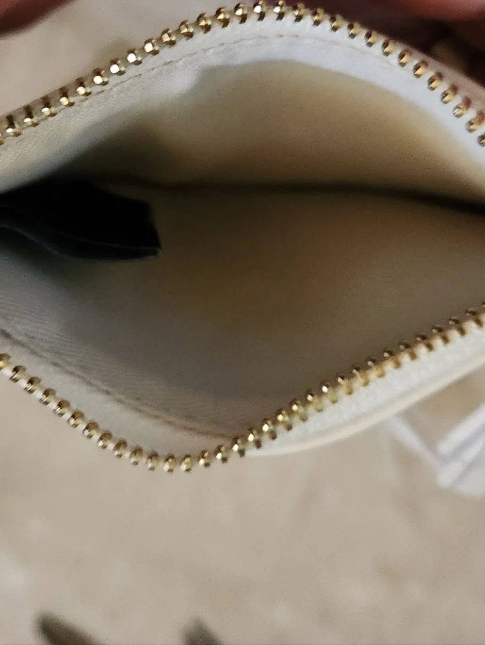 Ophelia Roe-Cream Card Holder With Gold Studs
